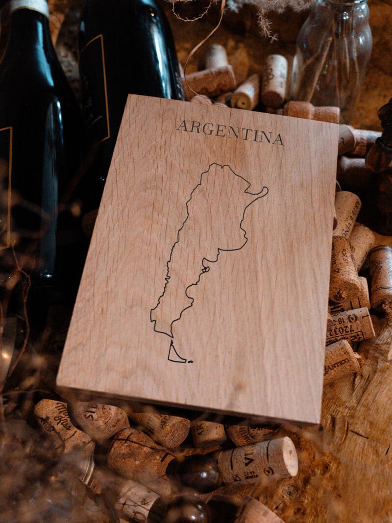vin plakat i træ, plakat af Argentina, Kort over Argentina på træ