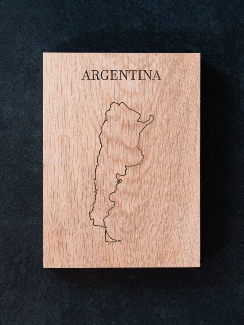 vin plakat i træ, plakat af Argentina, Kort over Argentina på træ