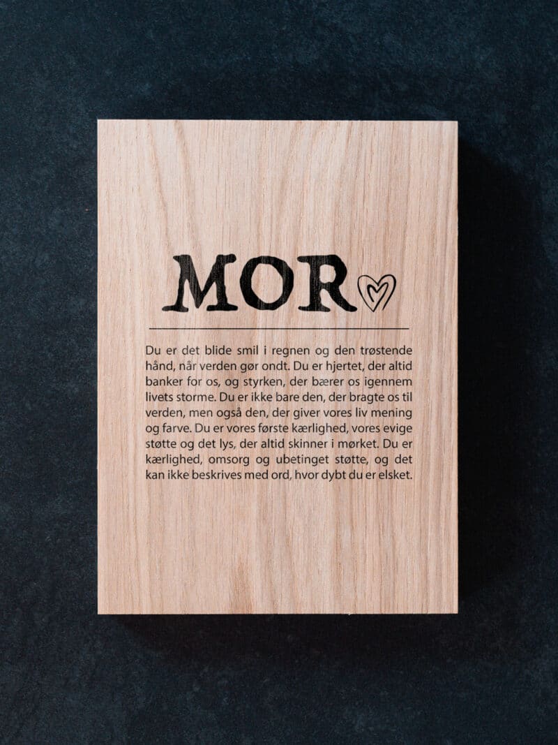 træ plakat, træplade i egetræ, mors dags gave, Personlig morsdagsgave